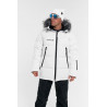 Куртка зимняя сноубордическая мембранная мужская, натуральный пуховик "ADVANCE", Белый