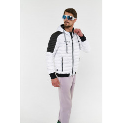 Куртка зимняя сноубордическая городская мужская, с натуральным пухом, пуховик "HOODY", Белый