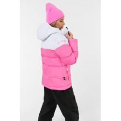 Куртка зимняя сноубордическая городская мембранная женская, с натуральным пухом, пуховик "Inflight W", Розовый
