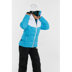 Куртка зимняя сноубордическая мембранная женская, с натуральным пухом, пуховик "Inflight W", Лагуна